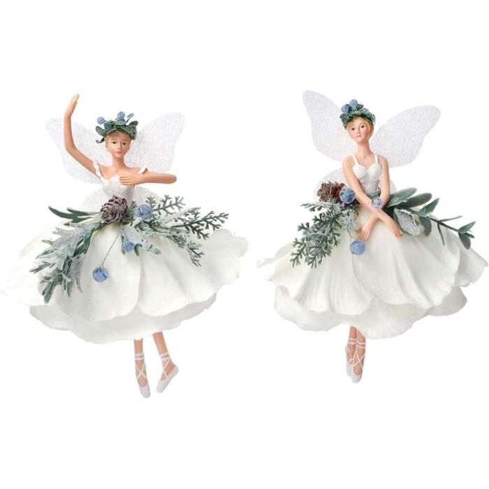 Gisela Graham Luxury Iridescent Forest Fairy Hanging  x2